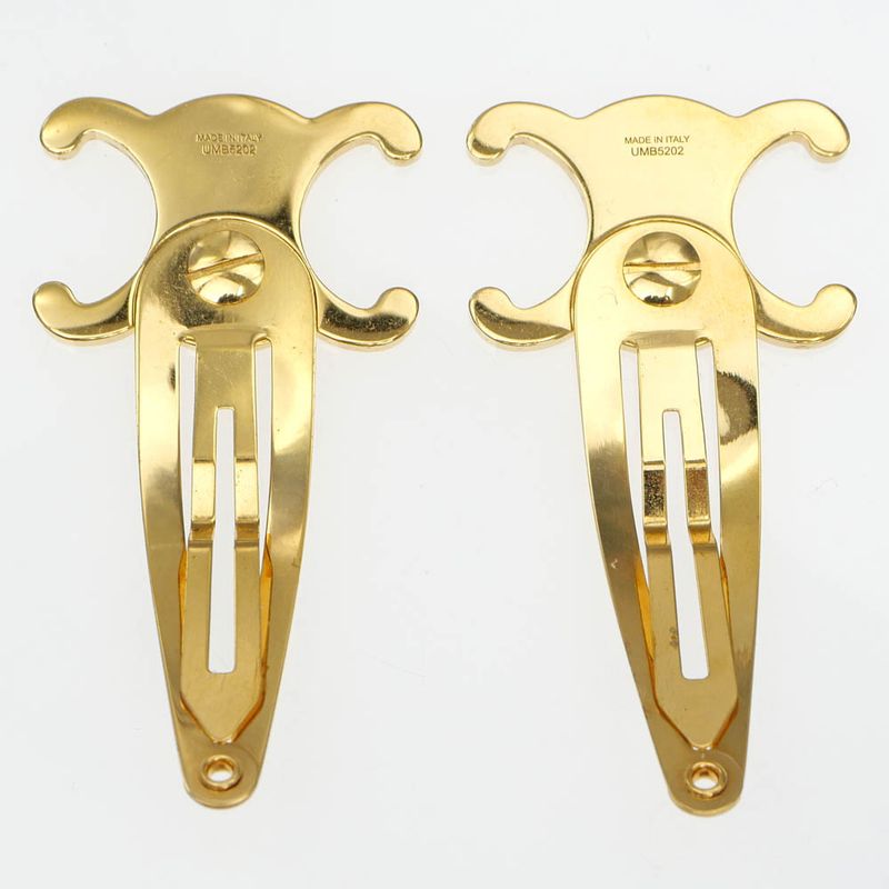 Celine Snap Hair Clip Set Of 2 46z656bsl 35OR Gold Color Hair Accessory