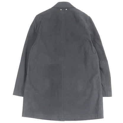 Louis Vuitton Sheepskin Fly Front Suede Leather Stencil Collar Coat Gray 46