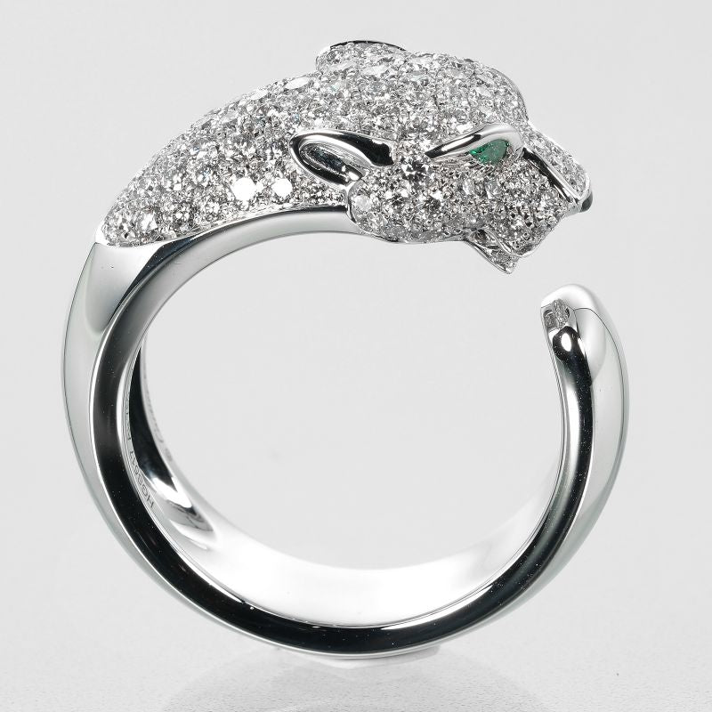 Cartier Panthère 18kwhite Gold × Diamonds × Emerald #18 Ladies 15.94g Ring