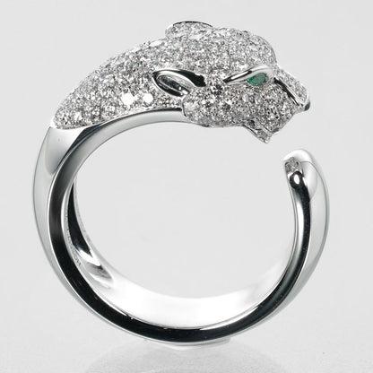 Cartier Panthère 18kwhite Gold × Diamonds × Emerald #18 Ladies 15.94g Ring