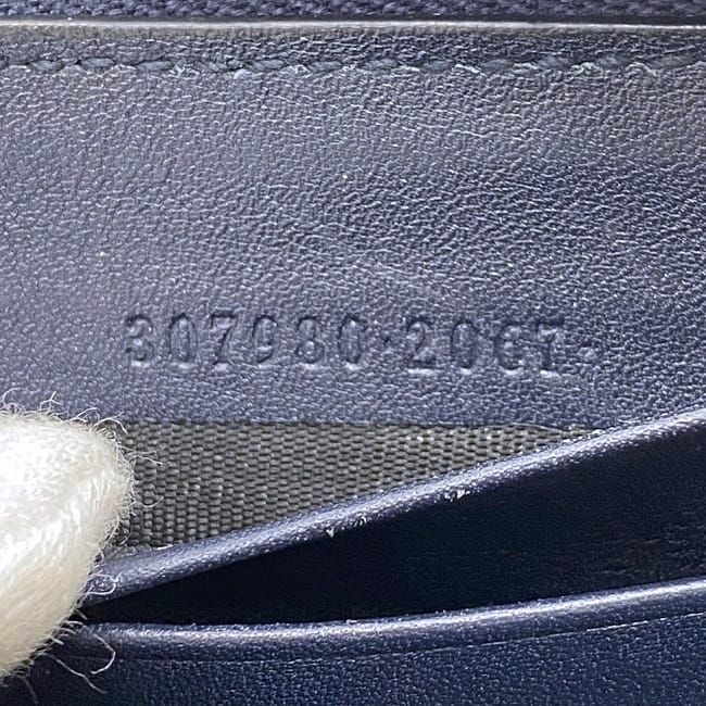 Gucci Round Zipper Long Wallet Navy Striped Line 307980 Wallet