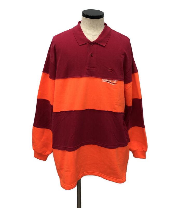 Balenciaga Beautiful Patchwork Long Sleeve Polo Shirt 657073 Men's Size XXS