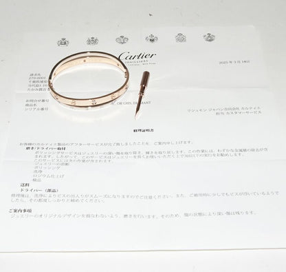 Cartier Bracelet Bangle 18K Pink Gold 18K White Gold Diamond 12p(078ct) Love