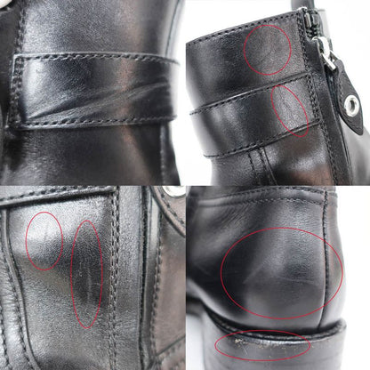Louis Vuitton Boots Waist Side Line Black Svhardware LV Short Leather