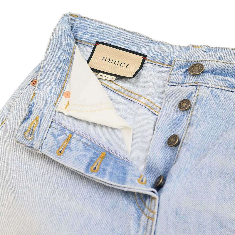 Gucci Straight Leg Horsebit Denim Pants 666799 Xdbyd Indigo 26