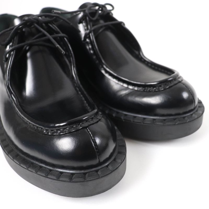 Prada 1e249n Lace-up Brushed Leather Shoes Black 36.5 With Box And Storage Bag