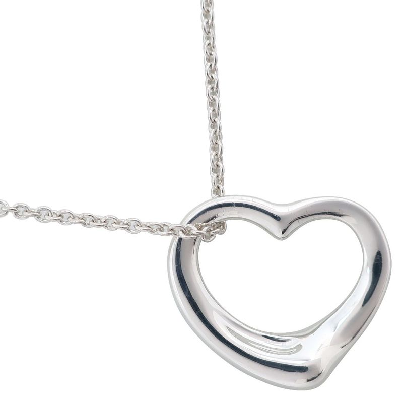 Tiffany & Co Open Heart Elsa Peretti 925 Silver Ladies 6.2g Necklace
