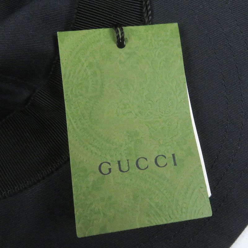 Gucci 23AW 751400 Logo Patch Rubberized Baseball Cap Black L/59cm (23.23in)