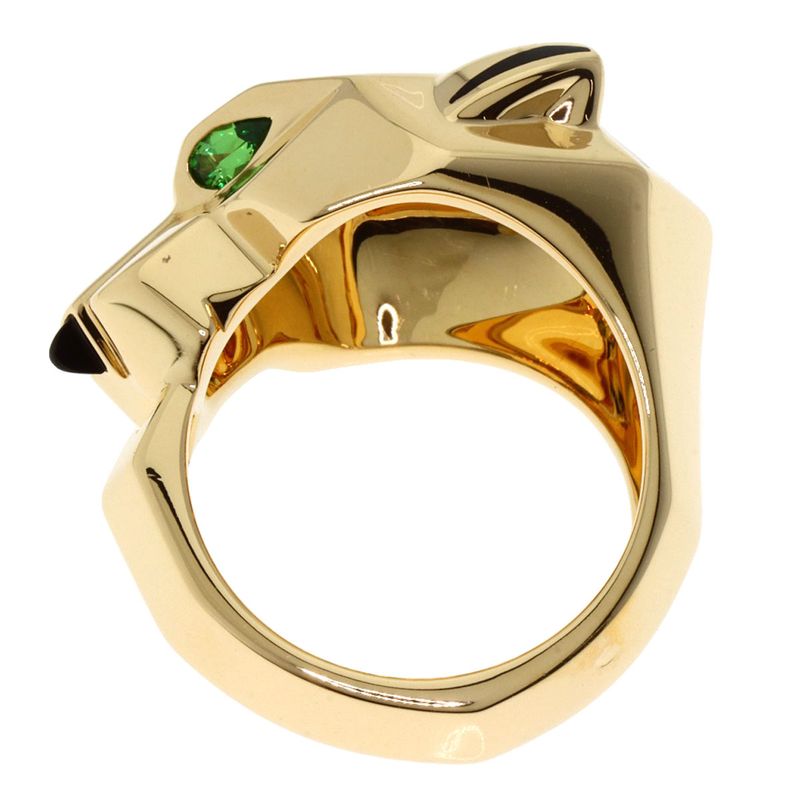 Cartier Panthère De Cartier Lacquer Tsavorite #56 Ring 18K Yellow Gold Ladies