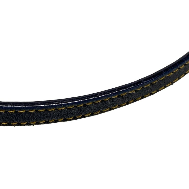 Dior/christian Dior Handbag Saddle Pouch Navy And Ivory Leather