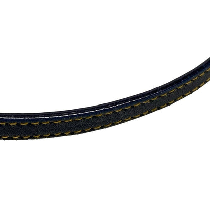 Dior/christian Dior Handbag Saddle Pouch Navy And Ivory Leather