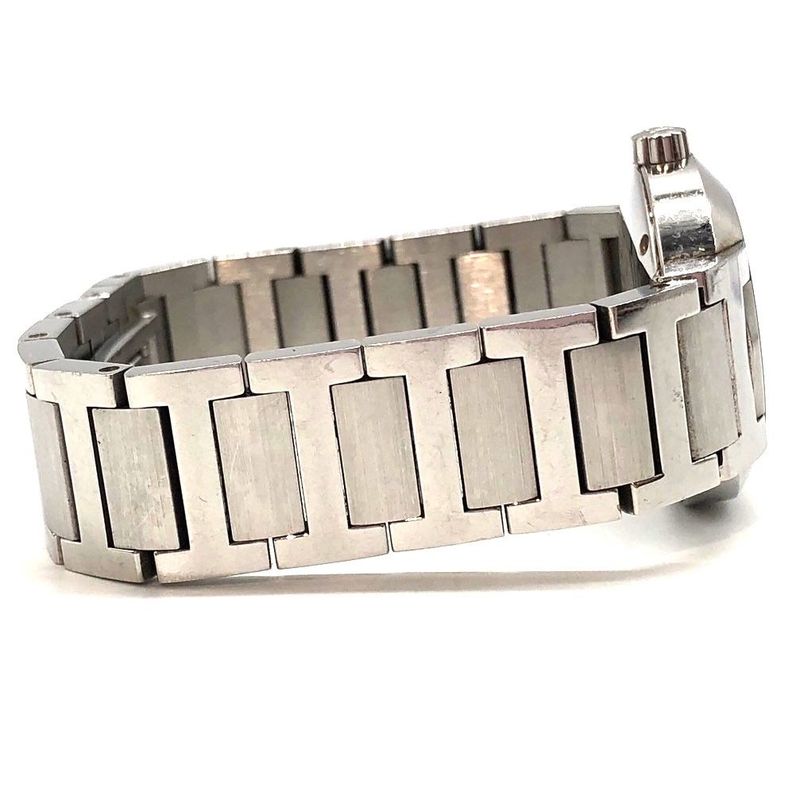 Hermes Nomade No1.210 Watch Quartz Date Metal Belt Silver White Dial Ladies