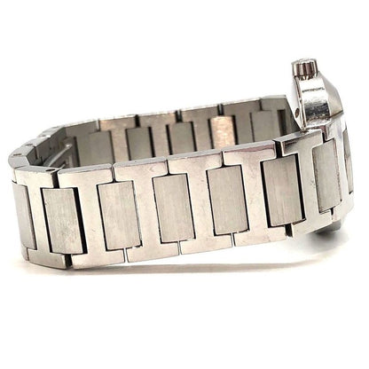 Hermes Nomade No1.210 Watch Quartz Date Metal Belt Silver White Dial Ladies