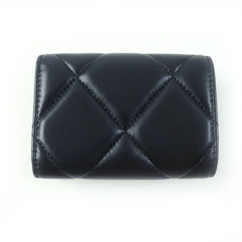 CHANEL Ap1789 19 Small Flap Wallet Lambskin Matelasse With Coco Mark Trifold