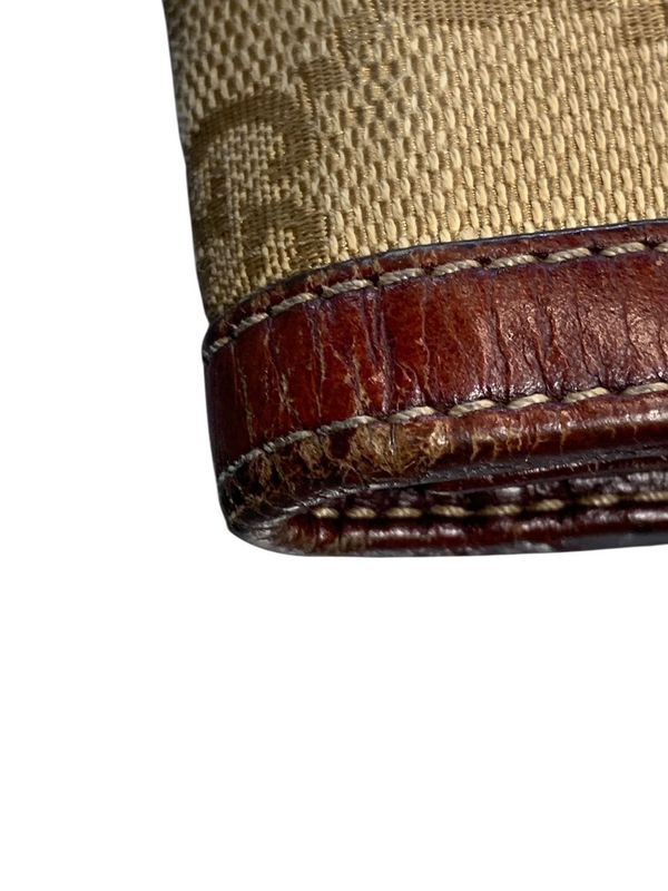 2540 Gucci Long Wallet W Hook Wallet G Mark GG Canvas Preowned 190389-4276