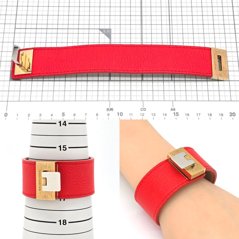 Balenciaga 332916 Ludis Leather Bracelet Approximately 17cm (669in) Around The