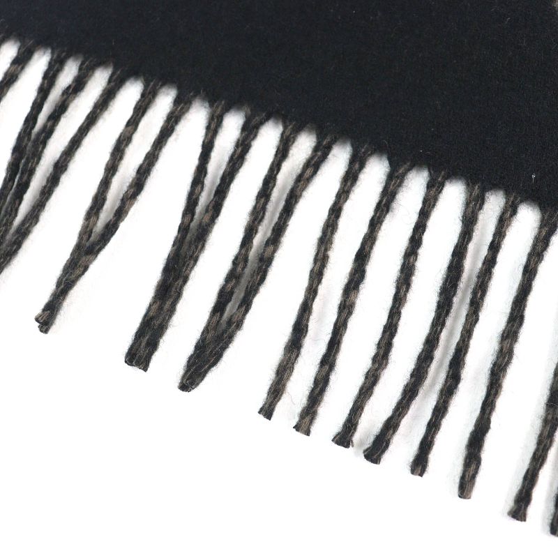 Hermes H394808t Zigzag Sangle 100% Cashmere Shawl Scarf Black Basalt With Box