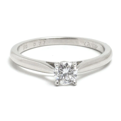 Cartier Solitaire Diamond Ring #50 Pt950 0.27ct