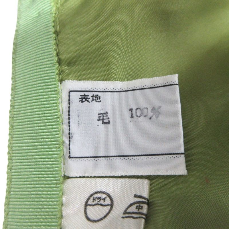 Good Christian DIOR Flared Tuck Pleated Skirt Bottoms Vintage S Green Women Used