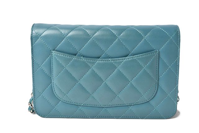 Chanel Chain Wallet Shoulder Bag Long Wallet Clutch Turquoise