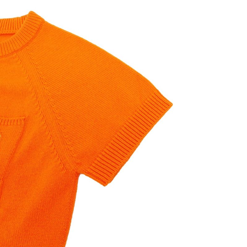 Hermes Short Sleeve Cashmere Knit Chaine D'ancre Ice Orange 34 Size