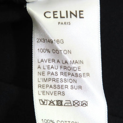 Celine 2x314916g 100% Cotton Logo Crew Neck Short Sleeve T-shirt Black White S