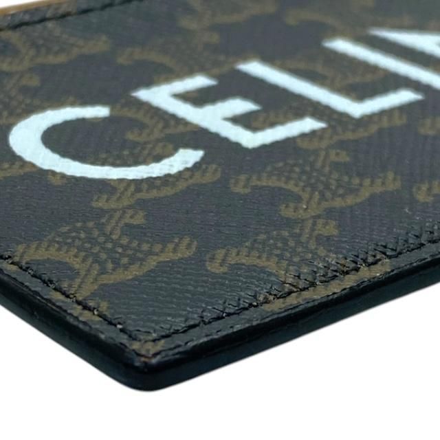 Celine Card Case Passcase Compact Triomphe Logo Leather Brown