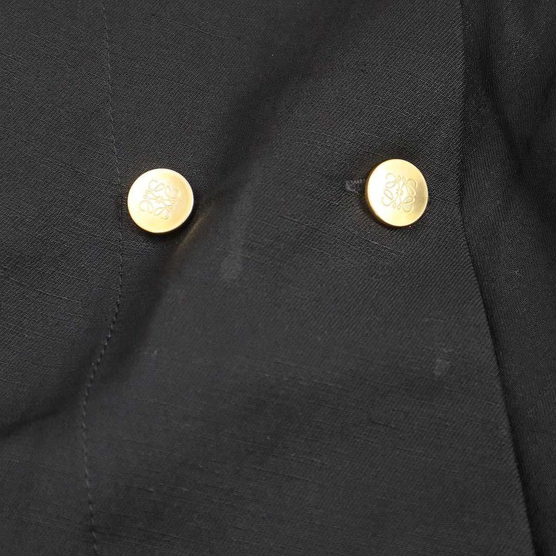 Loewe Emblem Button Asymmetrical Skirt Black