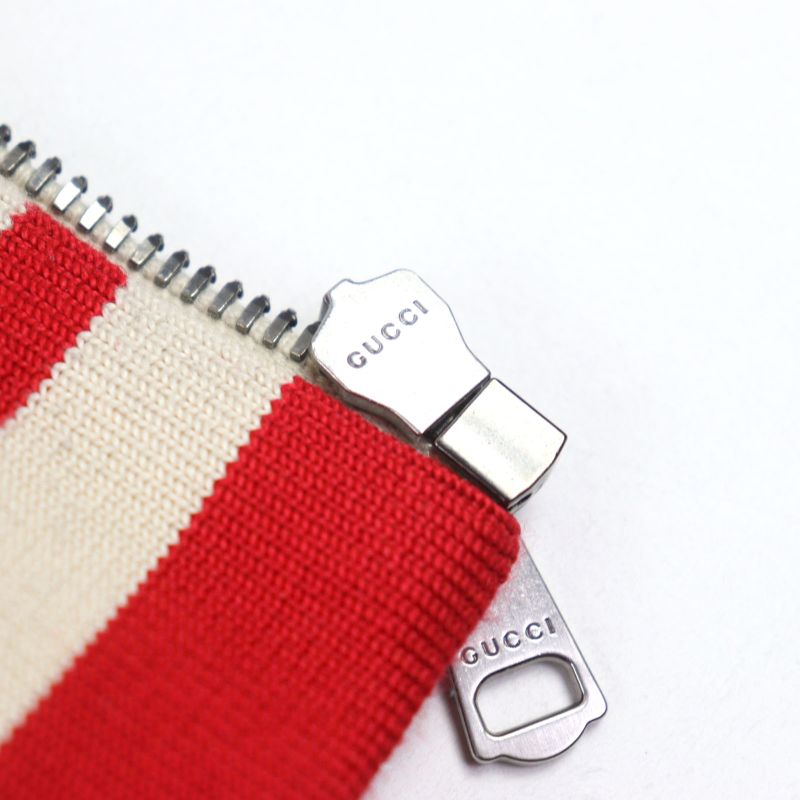 Gucci 496919 100% Cotton GG Jacquard Logo Zip Sideline Track Jacket Navy Red