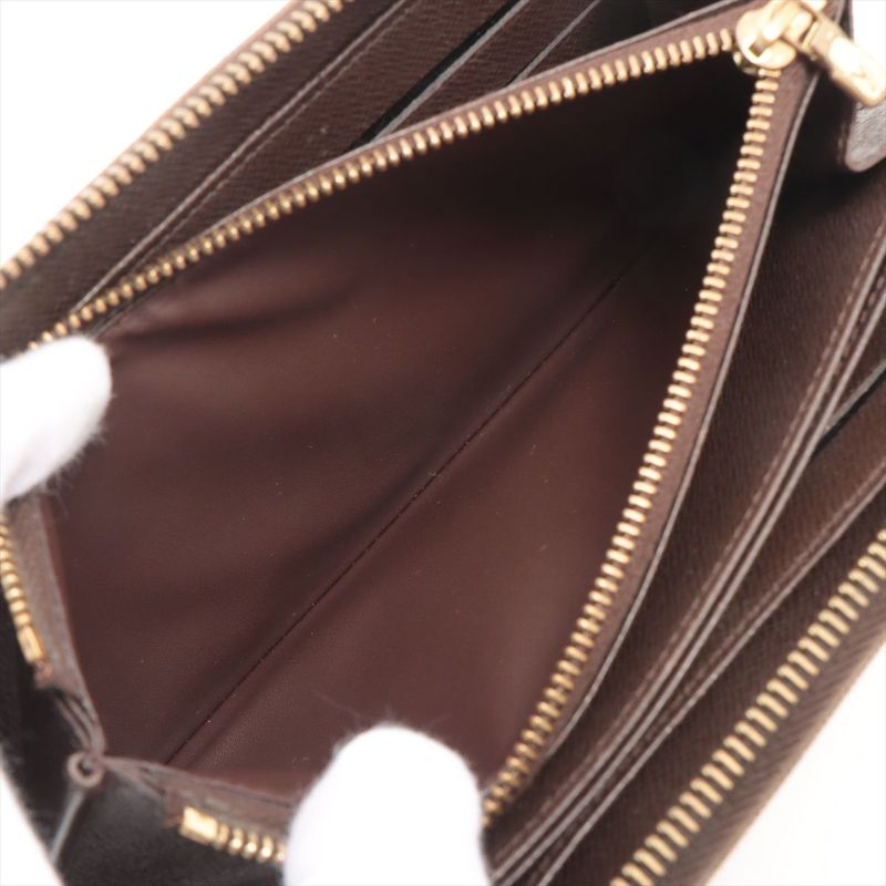 Louis Vuitton Damier Zippy Wallet Round Zip Wallet Long Wallet N60015 Ebène