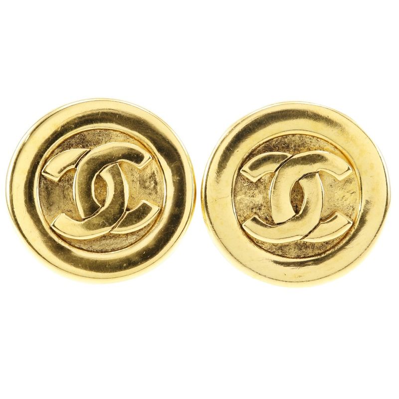 Chanel Coco Mark Vintage Gold Plated Ladies 21.6g Earring