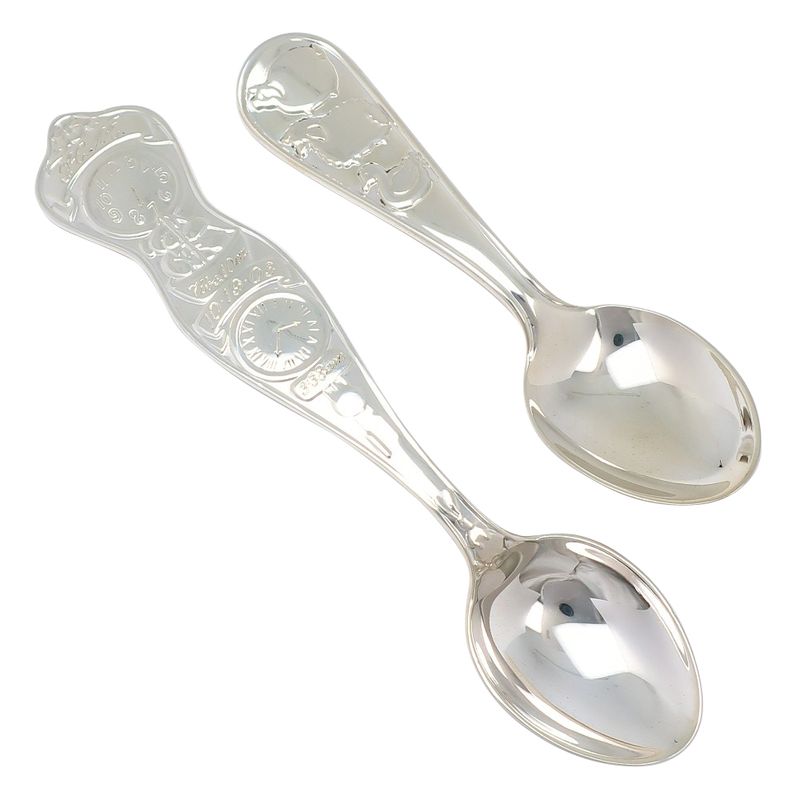Tiffany & Co Baby Spoons Set Of 2 Bear And Sheep 925 Silver _ Tableware