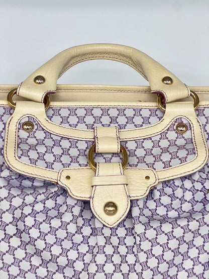 Celine Handbag Macadam Pattern Purple White 33bs140