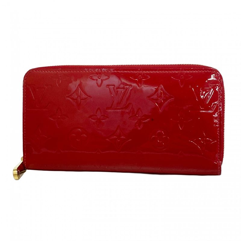 Louis Vuitton Vernis Zippy Wallet M91732 Rouge Grenadine Ladies