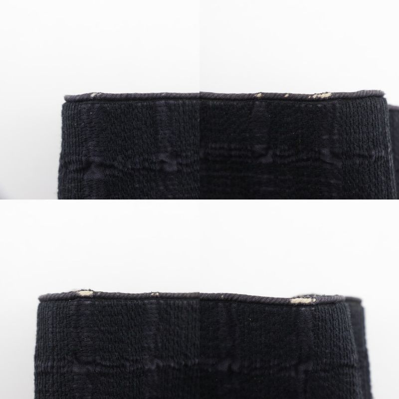 Hermes Amedava Cabas De Poche Long Shoulder Canvas Black Women's Shoulder Bag