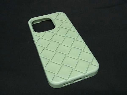 Bottega Veneta Intrecciato Rubber Iphone14 Pro Case In Light Green Fm4051