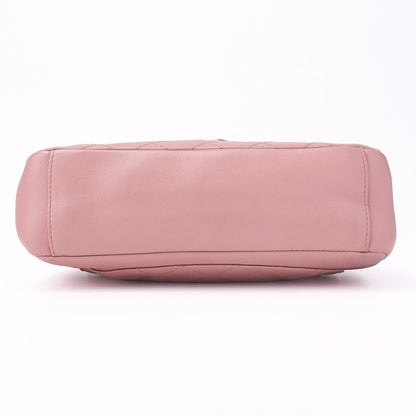 Chanel Mini Matelasse Round Flap Chain Shoulder Lambskin Pink With Gold