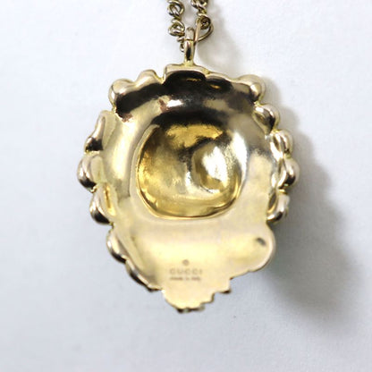Gucci 412885 Lion Head Colored Stone Chain Necklace /pendant