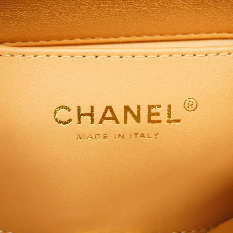 Chanel Handbag Matelasse Lambskin Beige Gold Hardware 2way Bag Ladies