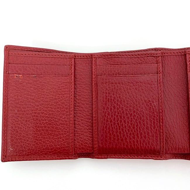 Gucci Trifold Wallet Ec21063 Red Marmont 474746