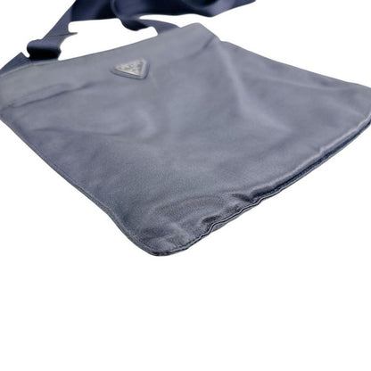 Prada Triangle Logo Pochette Silk Satin Shoulder Bag Prada Light Gray
