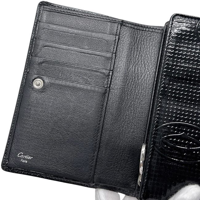 Cartier Bifold Wallet Black Happy Birthday Excellent Condition