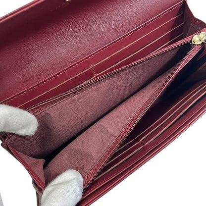 Chanel Bifold Long Wallet Bordeaux Burgundy Coco Mark A50070