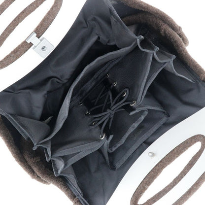 Chanel Hip Bag Wool Brown Ladies Handbag