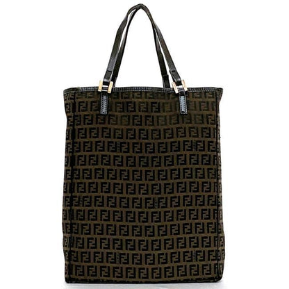 Fendi Tote Bag Ec21843 Brown Black Zucchino