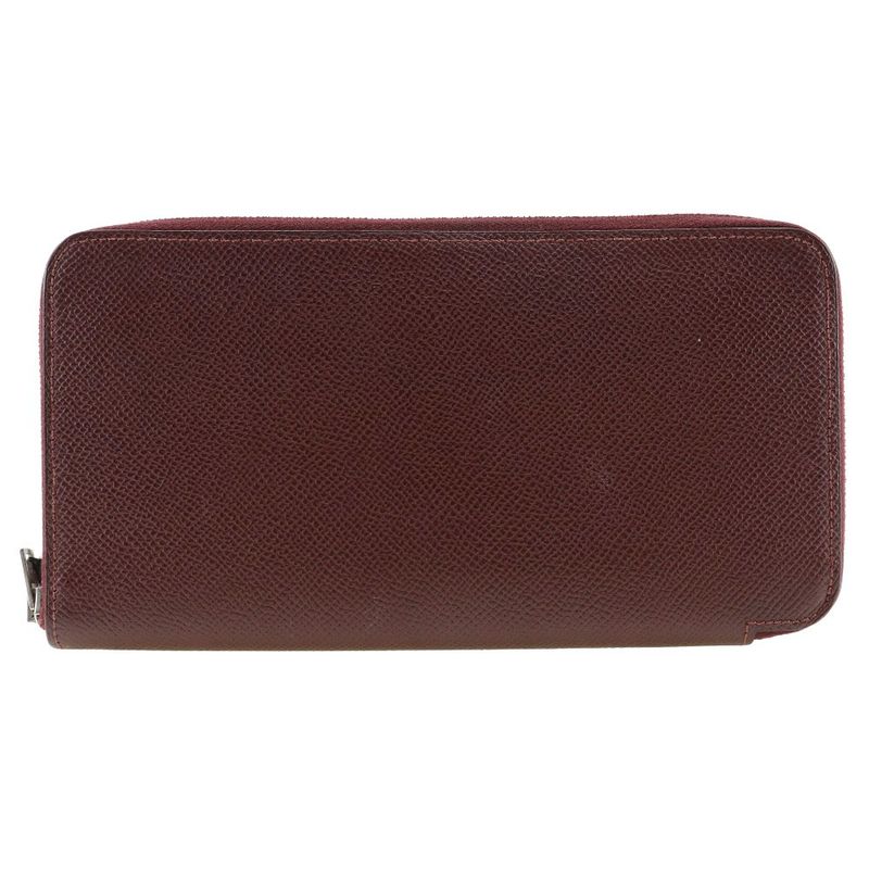 Hermes Azap Long Silk-in Vaux-epson Rouge Ash Bordeaux □R Ladies Long Wallet