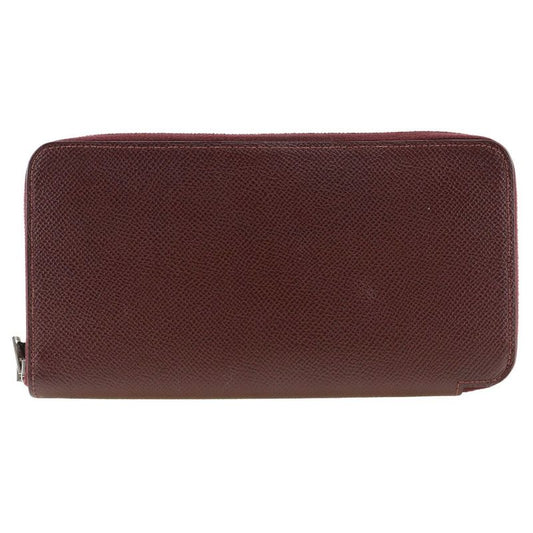 Hermes Azap Long Silk-in Vaux-epson Rouge Ash Bordeaux □R Ladies Long Wallet