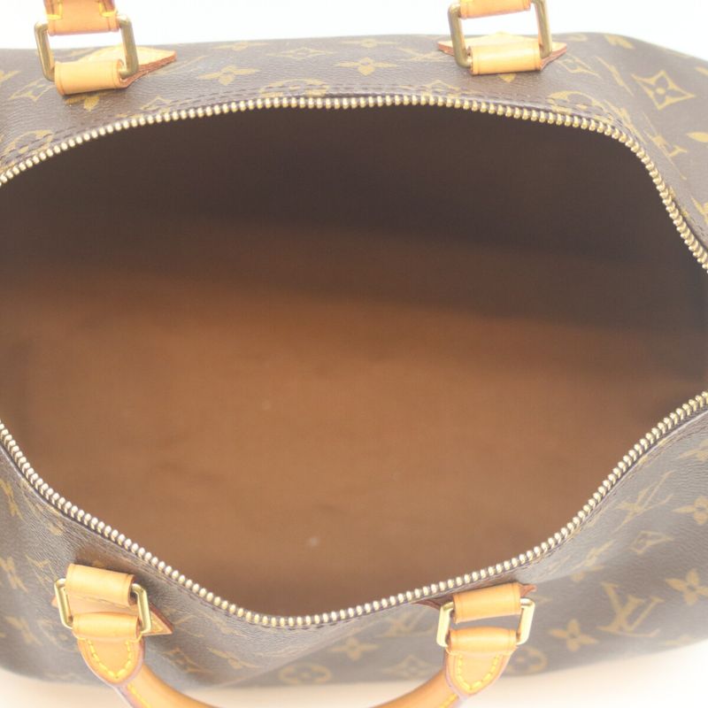 Louis Vuitton 02 M41524 Monogram Speedy 35 Boston Bag Handbag Travel Bag Brown