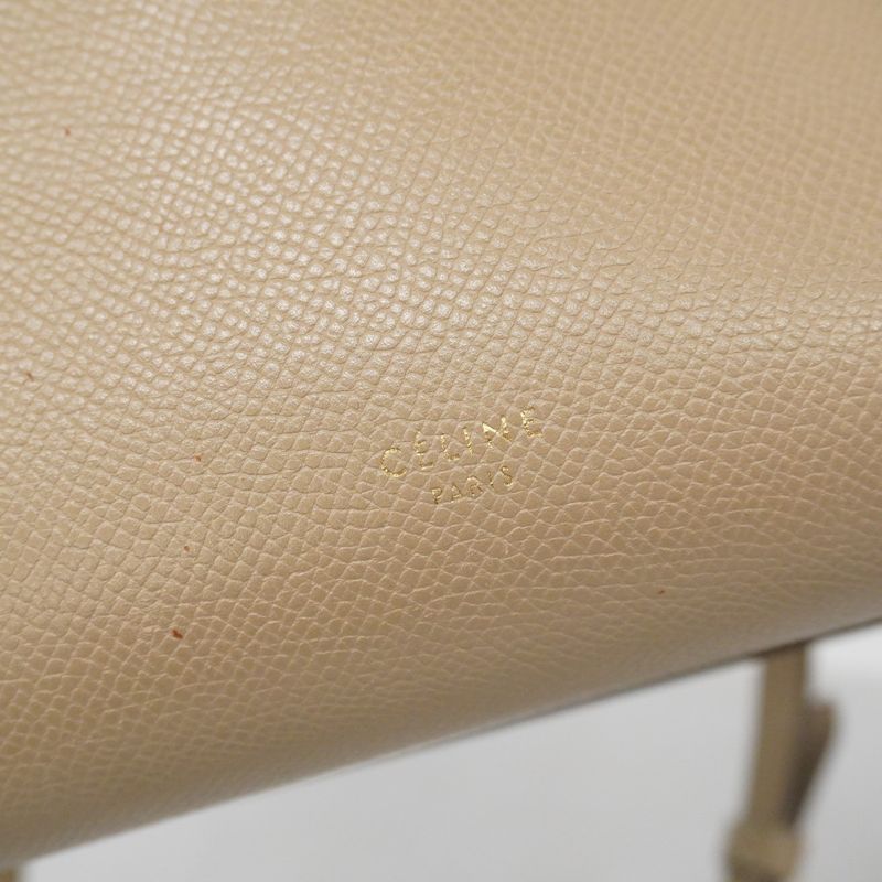 Celine Handbag Belt Bag Leather Beige Gold Hardware 2way Bag Ladies