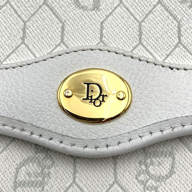 Dior Christian Dior Crossbody Honeycomb Shoulder Bag White Pvc/leather Women